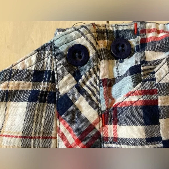 Cute summer overall shorts for baby 12-18m plaid - Picture 3 of 10